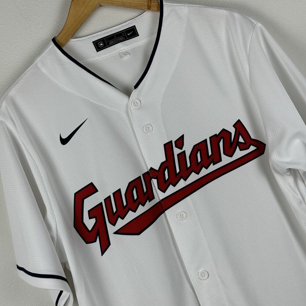 Nike Cleveland Guardians Home Jersey White Red Men’s Size Large New Blank